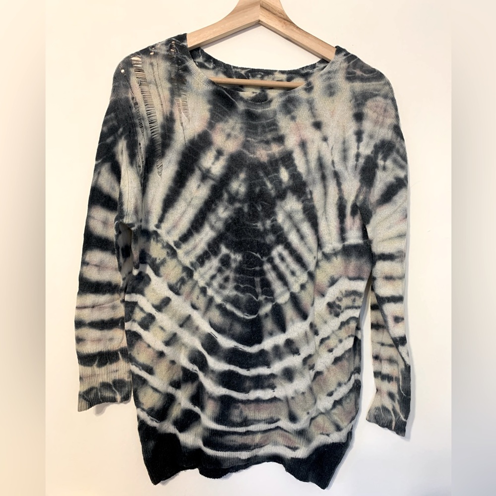 Raquel Allegra shibori/tie dye distressed sweater